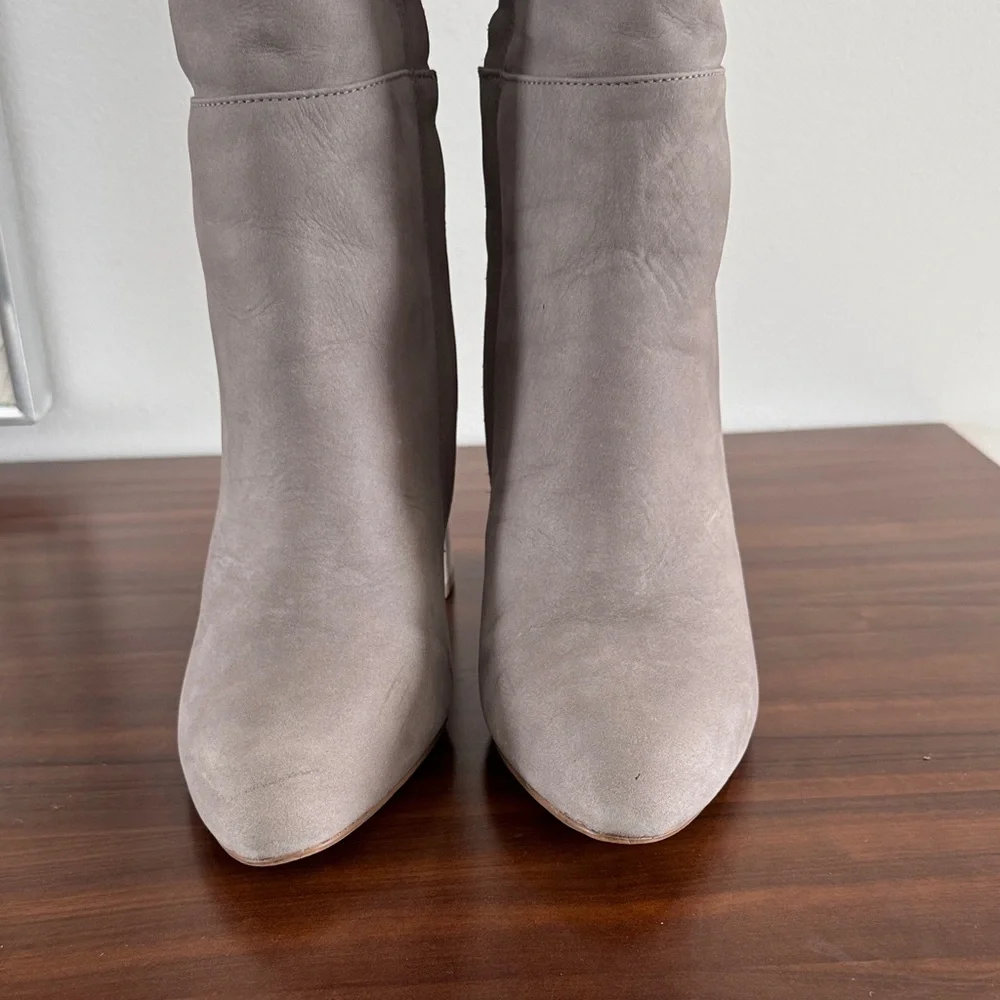 Steve Madden Grey Suede Ninny Dress Boots Heels 8 - Picture 5 of 11